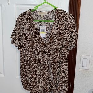 Micheal Kors Cheetah Print Blouse